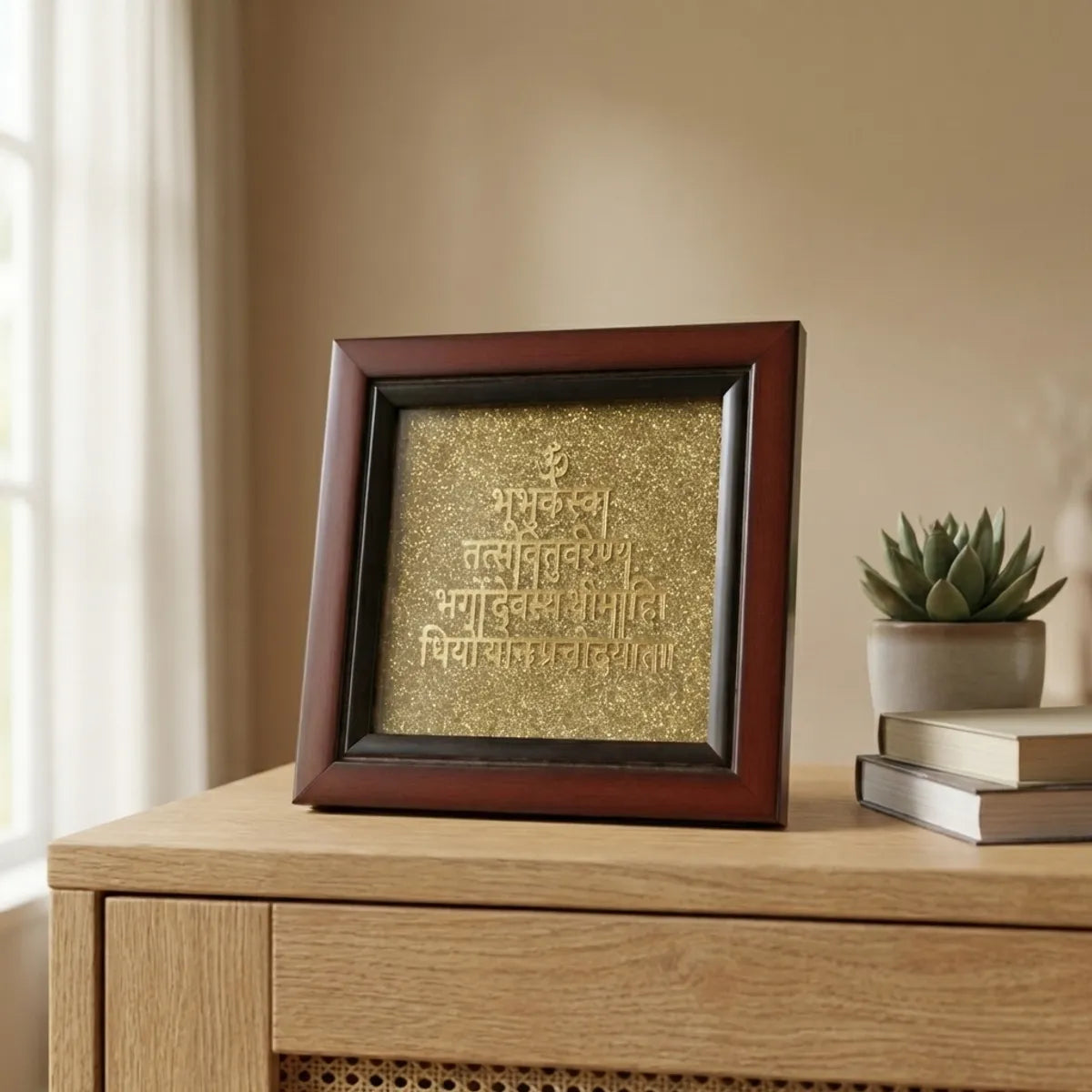 Pyrite Gayatri Mantra Frame